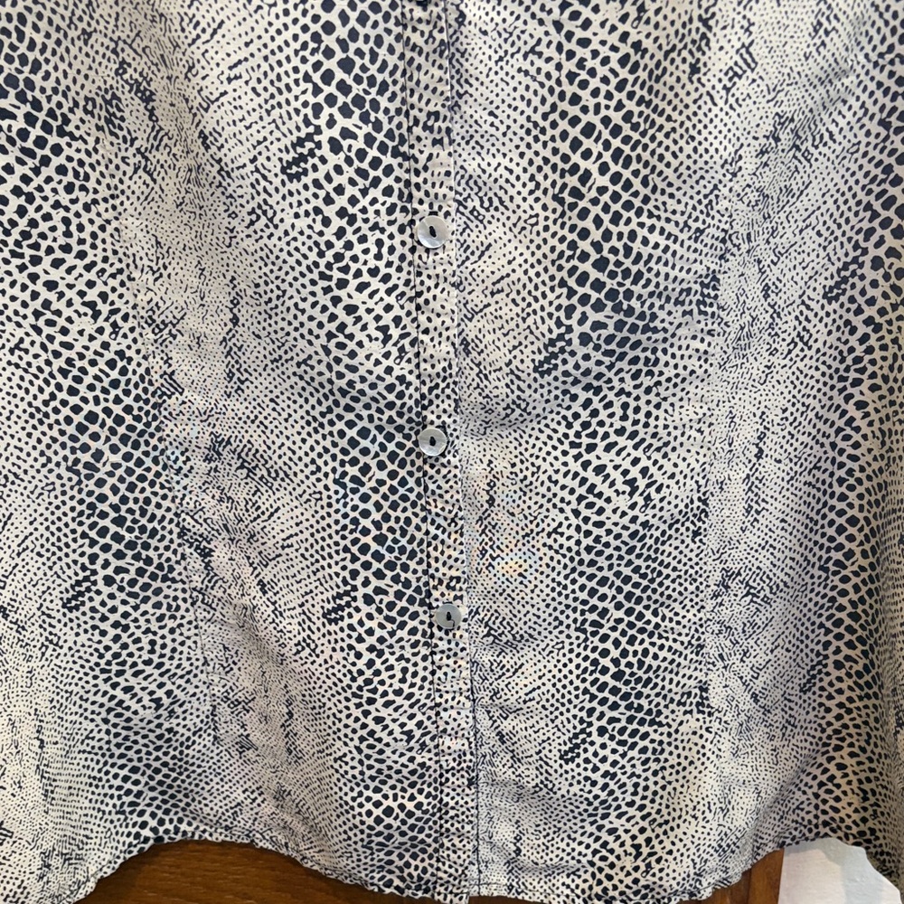 Robbie Bee Vintage Silk Snake-Print Button Down Top Animal Print Y2K - Picture 3 of 10